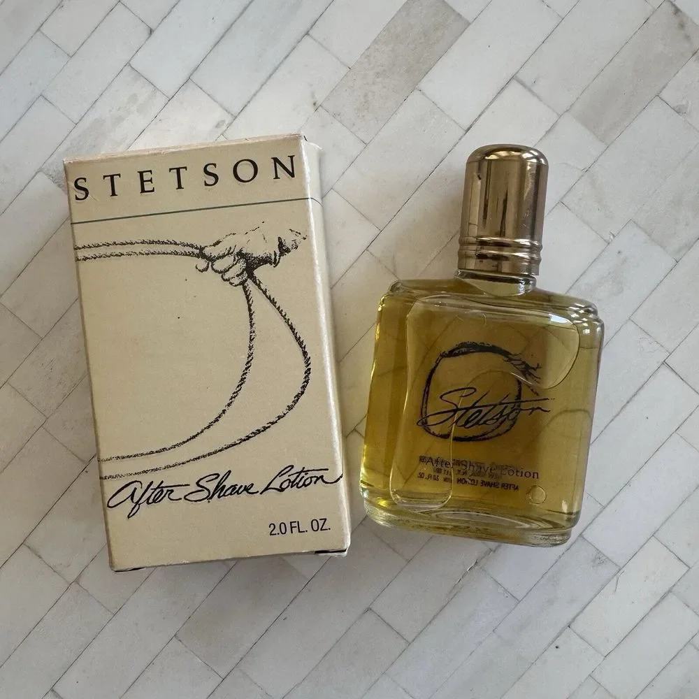 True Vtg STETSON Cologne After Shave LASSO Box Bottle NEW 2 Fl Oz FULL Coty Men
